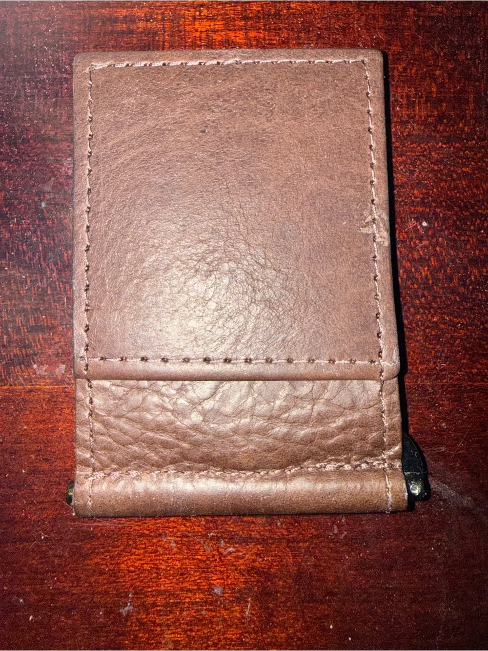 The Buffalo Billfold Company Brown Leather Money Clip Card Holder